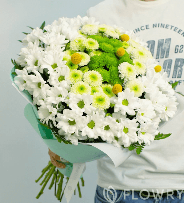 букет с хризантемой